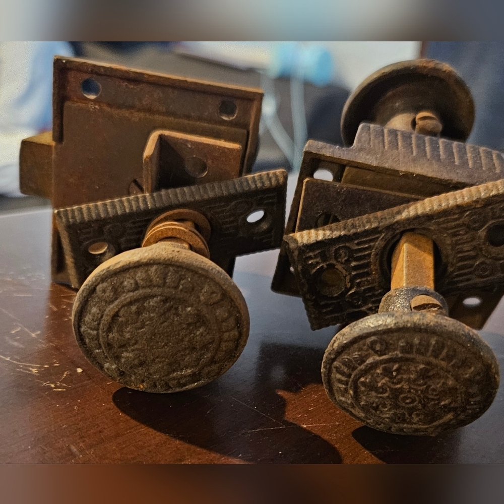 Antique Cast Iron Latches, Set Of 2